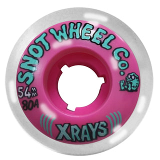 Snot Wheel Co. Skateboard Wheels 54mm X Rays 80A Pink/Clear Cruiser