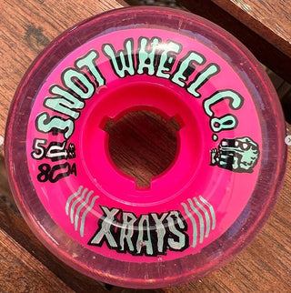 Snot Wheel Co. Skateboard Wheels 54mm X Rays 80A Pink/Clear Cruiser