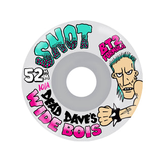 Snot Skateboard Wheels 52mm Dead Dave Wide Boys 101A White