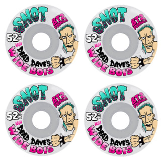 Snot Skateboard Wheels 52mm Dead Dave Wide Boys 101A White