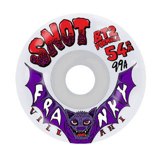 Snot Skateboard Wheels 54mm Franky Villani Conical 99A White