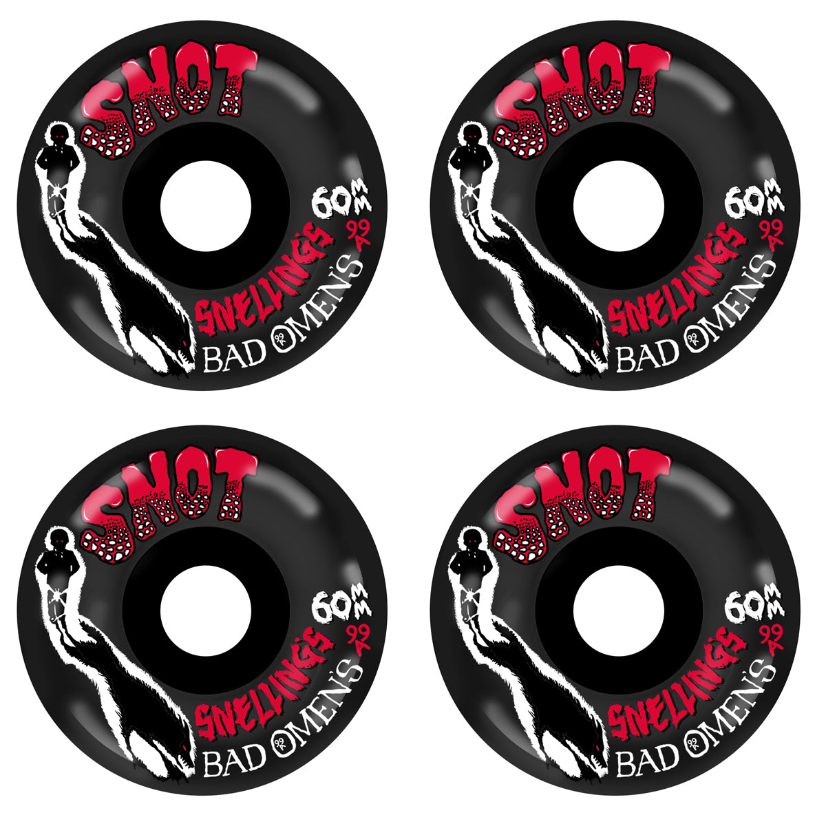 Snot Skateboard Wheels 60mm Jake Snelling Bad Omens 99A Black