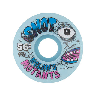 Snot Wheel Co. Skateboard Wheels 56mm Nolans Mutations Conical 99A Ice Blue