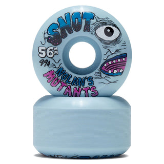 Snot Wheel Co. Skateboard Wheels 56mm Nolans Mutations Conical 99A Ice Blue