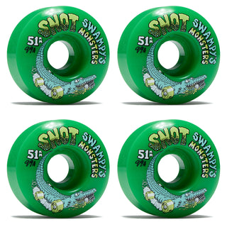 Snot Wheel Co. Skateboard Wheels 51mm Swampy Monsters 99A Green