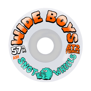 Snot Skateboard Wheels 57mm Wide Boys 101A White/Orange