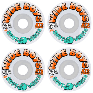 Snot Skateboard Wheels 57mm Wide Boys 101A White/Orange