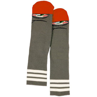 Toy Machine Skateboard Socks Stoner Sect Grey (Orange) Crew Pair
