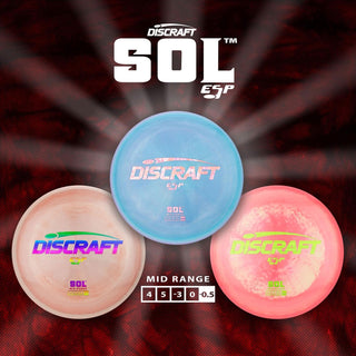 Discraft Disc Golf ESP Sol Midrange Disc 4/5/-3/0 Purple/Blue Hearts 167-169g