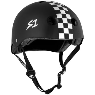 S-One Skateboard Helmet Certified Lifer Black/White Checker Size XL