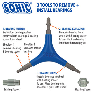 Sonic Pro Inline Hockey Skate Tool - All-In-One - 9 Functions - Blue