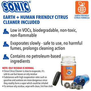 Sonic Turbo Wash Bearing Cleaning Kit - Includes Citrus Cleaner