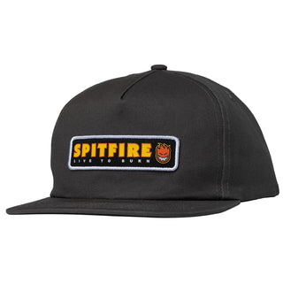 Spitfire Wheels Hat Live to Burn Patch Snapback Charcoal