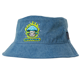 Spitfire Wheels Hat Mushroom Bighead Bucket Washed Denim