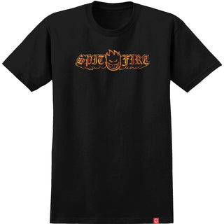 Spitfire Wheels Shirt Old E Drop Flame Fill Black