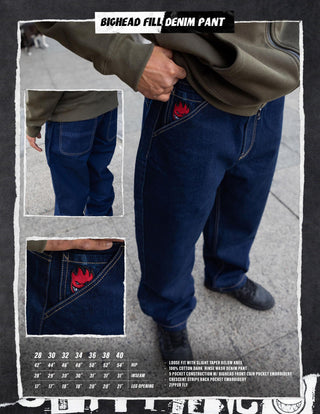 Spitfire Wheels Pants Bighead Fill Denim Pant Dark Rinse