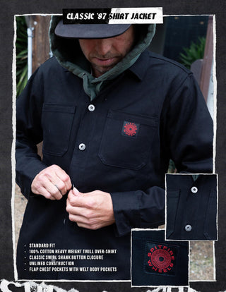 Spitfire Wheels Coat Classic 87 Swirl Shirt Jacket Black