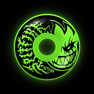 Spitfire Skateboard Wheels 54mm F4 99A Deathmask II Bighead Radial Full Glow in the Dark