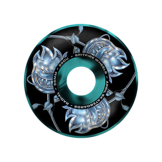 Spitfire Skateboard Wheels 56mm F4 99A April Bighead Rose Radial Blue Swirl