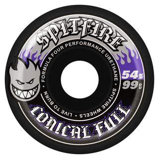 Spitfire Skateboard Wheels 54mm F4 99A Color Pack Conical Full Black