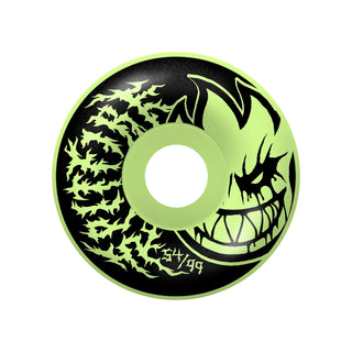 Spitfire Skateboard Wheels 54mm F4 99A Deathmask II Bighead Radial Full Glow in the Dark