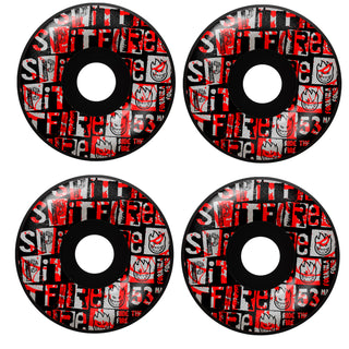 Spitfire Skateboard Wheels 53mm F4 99A Ransom Radial Black
