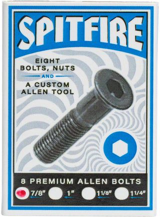 Spitfire Wheels Mounting Hardware 1" Allen Black