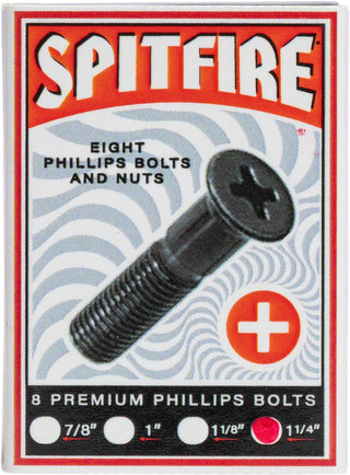 Spitfire Wheels Mounting Hardware 1" Phillips Black