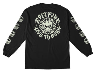 Spitfire Wheels Longsleeve Shirt Deathmask Classic Glow Black