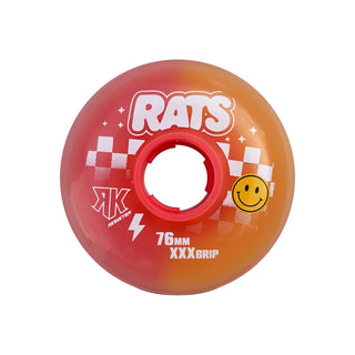 Rink Rat Roller Hockey Wheels Rinkster Splitster Rats (Special Edition) 76mm / 80mm HiLo XXX Grip Yellow/Orange 8-Pack
