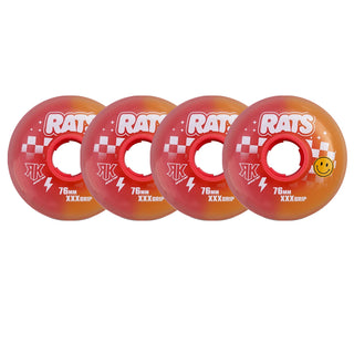 Rink Rat Roller Hockey Wheels Rinkster Splitster Rats (Special Edition) 76mm XXX Grip Yellow/Orange 4-Pack