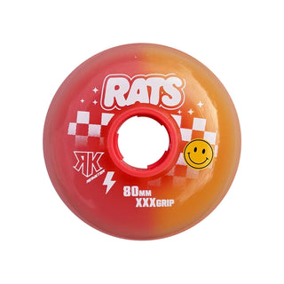 Rink Rat Roller Hockey Wheels Rinkster Splitster Rats (Special Edition) 80mm XXX Grip Yellow/Orange 4-Pack