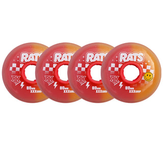 Rink Rat Roller Hockey Wheels Rinkster Splitster Rats (Special Edition) 80mm XXX Grip Yellow/Orange 4-Pack