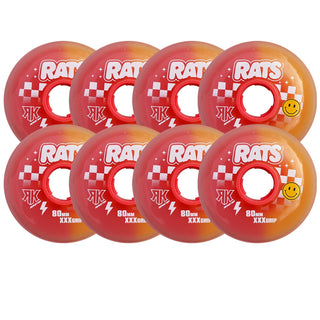 Rink Rat Roller Hockey Wheels Rinkster Splitster Rats (Special Edition) 80mm XXX Grip Yellow/Orange 8-Pack