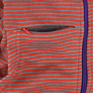 CCS Skateboard Hoodie Micro Stripe Stash Pocket Zip Orange/Grey/Purple