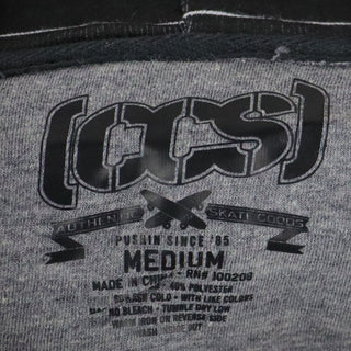 CCS Skateboard Hoodie Vapor Stripe Stash Pocket Zip Black
