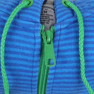 CCS Skateboard Hoodie Micro Stripe Stash Pocket Zip Royal/Sky/Green
