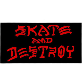 Thrasher Sticker Skate and Destroy Large Black 6.25" x 3"