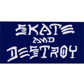 Thrasher Sticker Skate and Destroy Large Blue 6.25" x 3"