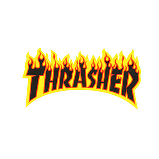 Thrasher Sticker Flame Logo Medium Black 3" x 6"