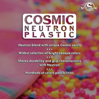 Streamline Disc Golf Cosmic Neutron Trace Sarah Hokom Distance Driver 11/5/-1/2 Blush Pink/Gold Blue 174 grams