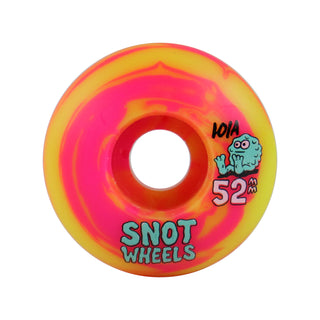 Snot Wheel Co. Skateboard Wheels 52mm Swirls 101A Yellow/Pink