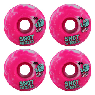 Snot Wheel Co. Skateboard Wheels 56mm Swirls 99A Pink/White