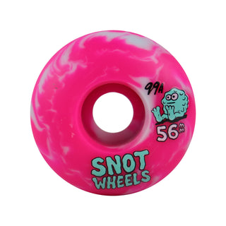Snot Wheel Co. Skateboard Wheels 56mm Swirls 99A Pink/White