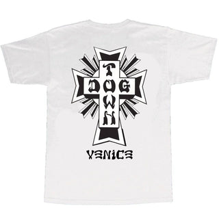 Dogtown Skateboard T-Shirt Venice Cross Logo White/Black