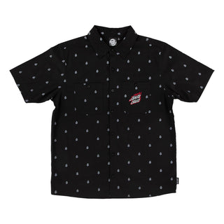 Santa Cruz Skateboards Shirt Screaming Fire Button Up Black