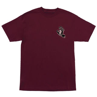Santa Cruz Skateboards Shirt Screaming Hand Maroon/Black Rose
