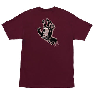 Santa Cruz Skateboards Shirt Screaming Hand Maroon/Black Rose