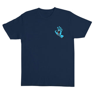 Santa Cruz Skateboards Shirt Screaming Hand Navy/True Glow