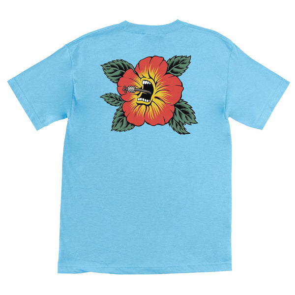 Santa Cruz Skateboards Shirt Screaming Hibiscus Light Blue – TGM